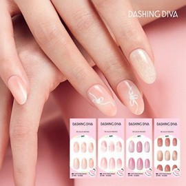 Dessing Diva x Diva Ribbon Shape Nails 4 types / 데싱디바 x디바 리본 쉐잎 네일 4종