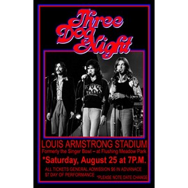 THREE DOG NIGHT REPLICA 1973 CONCERT POSTER