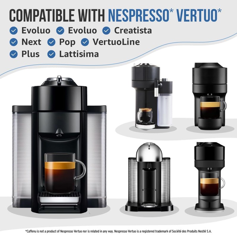 Caffenu Descaling Kit Compatible with Nespresso Vertuo, 2 Uses Descaling