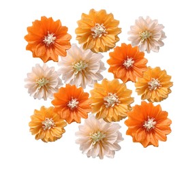 12pcs 10in 12in Paper Flowers Tissue Flowers Pom Paper Pom Poms Hanging Paper Flowers Wall Backdrop Wedding Party Flower Decorations DIY Art Craft Blooms for Birthday Baby Shower Nursery Decor Orange