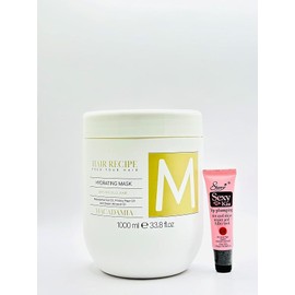 Maxy Look Hair Recipe Feed Your Hair Mask 1000 ml /33.8 fl oz - Free Lip Plumping Gloss 10ml (Macademia- Hydrating Mask)