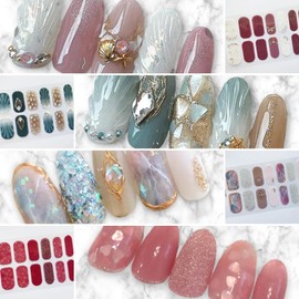 COLORBIRD Nail Seal, Autumn and Winter A, Just Stick Manicure, Cute, Flowers, Sheer, Foil, Pearl Parts (CCL429, CCL430, CCL431, CCL432)