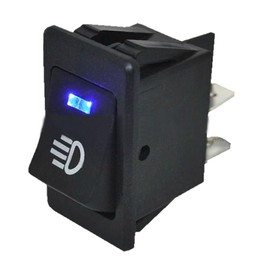 Qiorange Car 35A 12V Car Switch Waterproof Illuminated LED Blue 4-Pin Toggle Switch Rocker Switch On/Off Switch for Fog Light Headlight