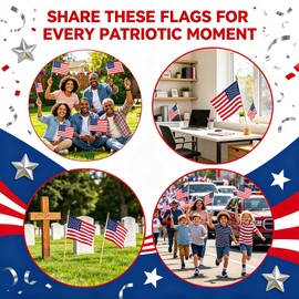 American Flags for Outside, 12 Pcs 8x12 Inch American Flags on Stick