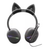Maíz Audifonos Alambricos Diadema Luz Led Laptop Celular Pc Gato