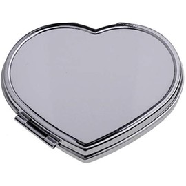 SFS BLANK 1 Sublimation Heart Pocket Mirror dye Heat Transfer Laser Engraved