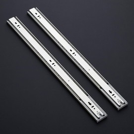 Ravinte 1 Pairs 2 Pack Full Extension Ball Bearing Mount Drawer Slides Soft Close 22 Inch Drawer Slides Silver Rails Track