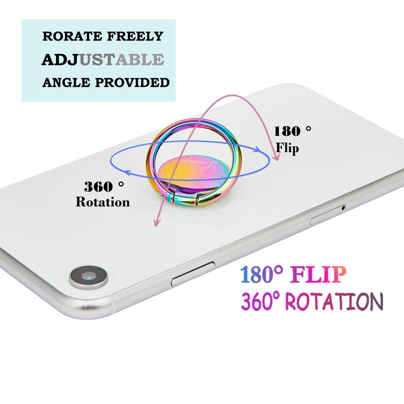 lenoup Rainbow Cell Phone Ring Stand Holder,Purple Multicolor Ring Grip