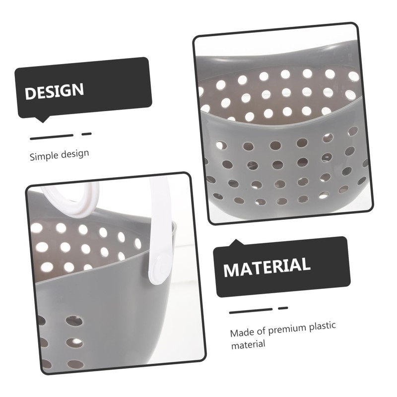LABRIMP Hook Storage Basket Perforated Drainable Container for Toiletries and