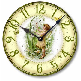 Item C1203 Vintage Style 10.5 Inch Fairy Clock