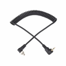2.5 mm to Male Flash PC Sync Cable, Male to Male M-M Flash PC Sync Cable Cord with Screw Lock Compatible with Many Kinds of Cameras and Flash Triggers