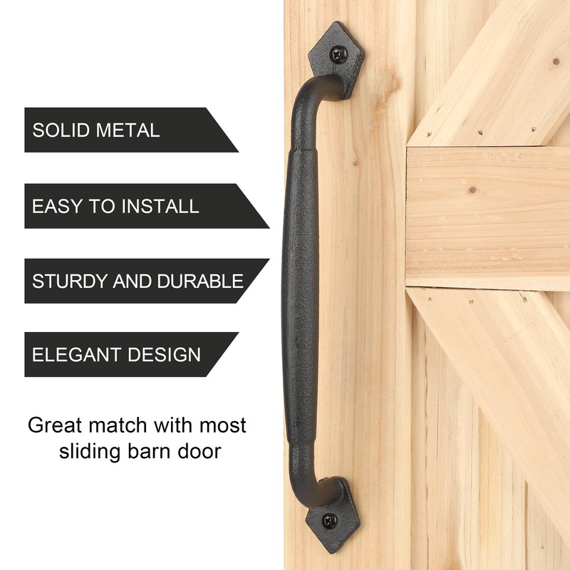 Eumtenr Sliding Rustic Barn Door Handles, 12 Inch Heavy Duty