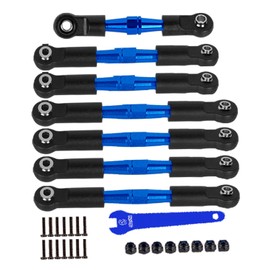 hopsupRC RC Adjustable Turnbuckles Upgrades Part for 1/10 Slash/Rustler/Stampede/Bandit VXL 2WD, Adjustable Turnbuckles Camber Links Toe Link,Navy Blue（7PCS