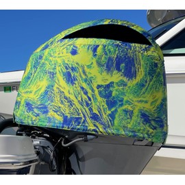 Koverz Custom Fit Vented Boat Engine Cover Compatible with Yamaha 4.2L 6-cyl F225 F250 F300 (2010-2020) - Realtree Aspect Mahi