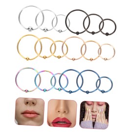 SAFIGLE 72 Pcs Circle Nose Ring Women Nose Rings Body Piecing Jewelry Hoop Nose Rings for Women Ear Rings Lugs for Women Nose Studs Body Jewelry Nose Rings Hoops Nose Hoops Stainless Steel
