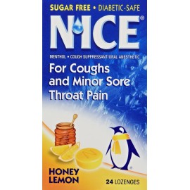 N'ice Lozenges Sugar Free Honey Lemon 24 lozenges (EXP 1/2027) NICE