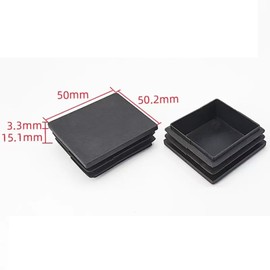 50 * 50mm Square Plastic Plugs,Square Plastic End Caps in 24pcs,Chair Leg Pipe Tube Insert Blanking Cover,End Cover Caps for Furniture,Tables,Chairs