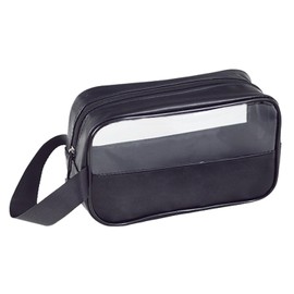 GeorgeX Estuches de Viaje para Maquillaje Bolsa de Aseo Transparente con Cierre, Organizador de Maquillaje Portátil(Negro)