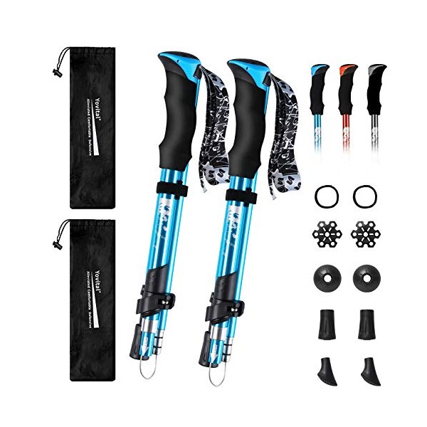 YOVITAL Trekking Poles Collapsible Hiking Poles - Aluminum 7075 Adjustable