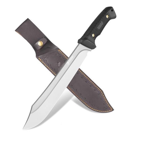 NedFoss 16" Survival Machete with Sheath, D2 Steel 0.22" Thick