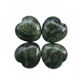 Sunshcat 4 Pcs Natural Kambaba Jasper Pocket Palm Thumb Crystal Heart Love Worry Stones,1 Inches Reiki Balancing Crystal and Healing Stones