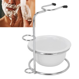 MOUMOUTEN Shaving Brush Set, Shaving Stand Bowl Set Professional Shaving Soap Bowl Razor Brush Holder Safety Stand Kit for Place Manual Razor, Shaving Brush