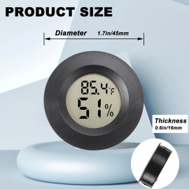 WEIMELTOY Mini Hygrometer Digital Thermometer Humidity Meter 2 Pack Black