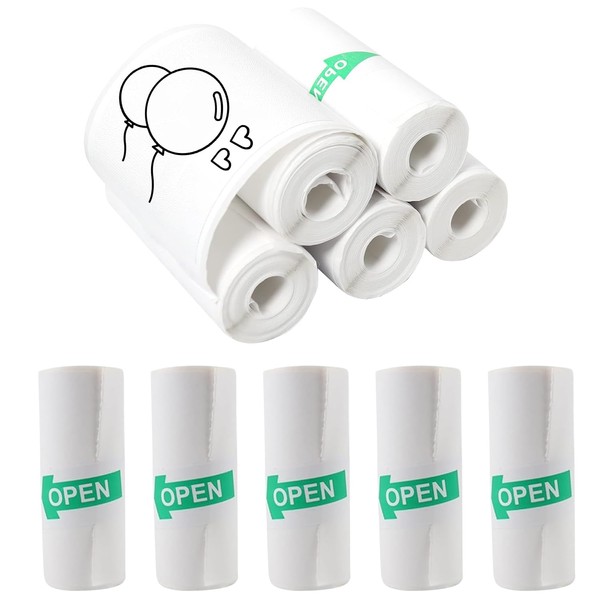 10 Rolls Thermal Printer Paper – Mini Printer Sticker Paper