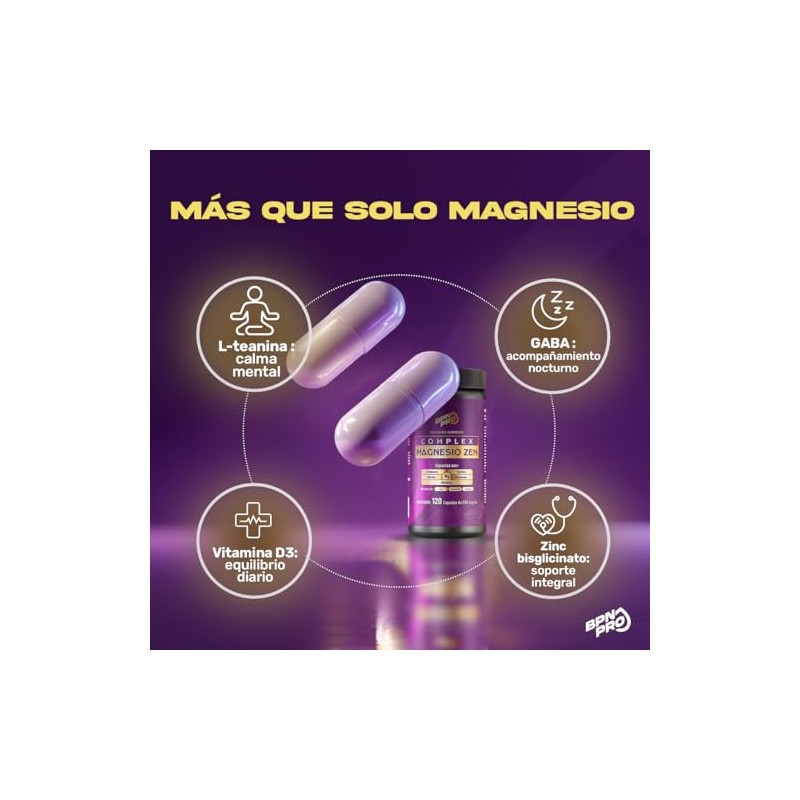 Bpn Pro Magnesio Complex Sueño Relajación Glicinato Citrato Gluconato Treonato