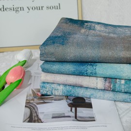 Turquoise Grey Cushion Covers 50 x 50 cm Set of 4 Decorative Cushions Modern Sofa Cushion Linen Cushion Cover Abstract Painting Decorative Cushion Aesthetic Couch Cushion Cuddly Cushion for Sofa