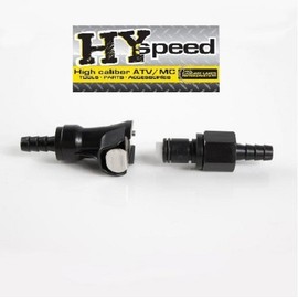 HYspeed Fuel Gas Line Quick Connect Disconnect 1/4" ATV Motorcycle Dual Shut Off