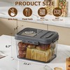 Olimingse Bread Box, 10L Gray Airtight Braed Storage Container, Bread