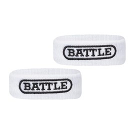 Battle Football Armbands - High-Performance Bands with Ultra-Soft Material to Wick Away Sweat and Keep Hands Dry and Comfortable - includes 2 Bicep Bands - White