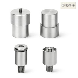 Snap Button Dies Set, 4 Pcs Snap Fastener Heavy Duty Press Button Die Pattern Die Set for Hand Press Machine Setter Stainless Steel Button Surface Dia Snap Button Dies Pattern Die Set for 831 Buttons