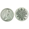 Praying Hands Pocket Token Silver Tone Devotional with Serenity Prayer