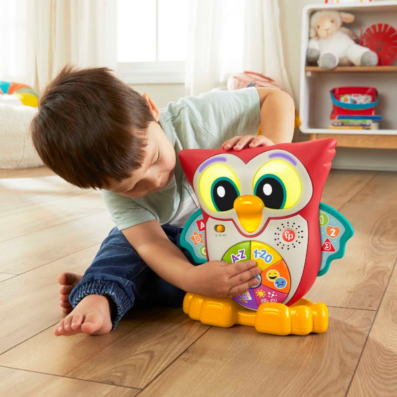 ​Fisher-Price Linkimals Light-Up & Learn Owl, French Version, interactive musical