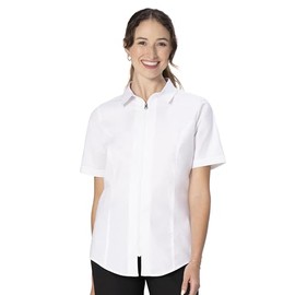Chef Works Women's Cody Zip Work Shirt, White