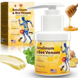 Bee Venom Cream with Peppermint & Ginger - 2026 Advanced Warming Bee Venom Lotion & Muscle Rub for Back, Knees & Feet - Daily Soothing Cream for Everyday Movement with Pump (3.5oz)