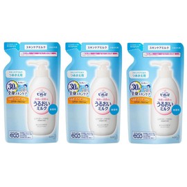 Biore u Moisturizing Milk, Fragrance-free, Refill, 8.5 fl oz (250 ml) x 3 Packs