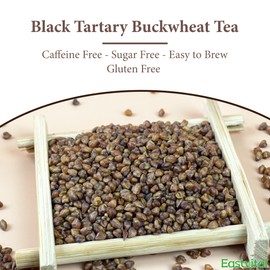 EastVital Tartary Buckwheat Tea 240g – Caffeine & Sugar Free Roasted Buckwheat Tea with Nutty Aroma & Toasted Warmth, Airtight Jar with Pull Design & Removable Lid – 40 Teabags