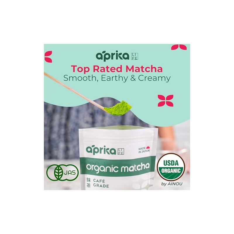 AprikaLife Organic Matcha Powder - Premium Japanese Green Tea