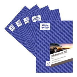 AVERY Zweckform 223-5 Logbook (for cars, recognised by the tax office, A5, 80 pages|858 journeys, for Germany and Austria to define private/business trips) Pack of 5