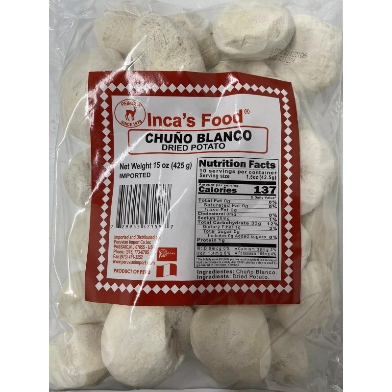Inca's Food Chuno Blanco Dried Potato 15 Oz 425 G