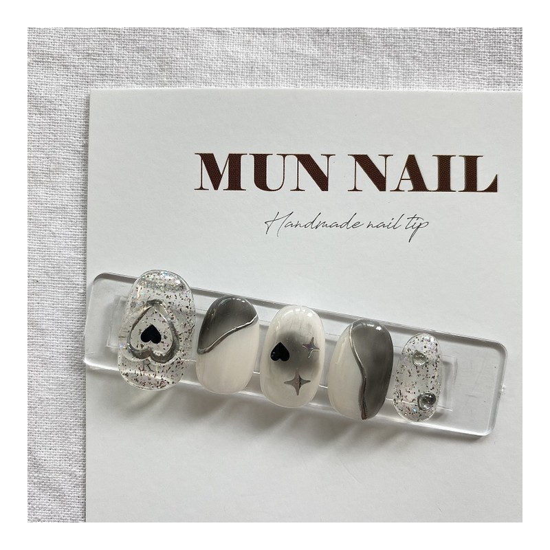 Heart Beam Nail Tips - Long Point / 하트빔 네일팁