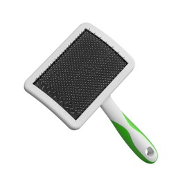 Andis 68540 Self-Cleaning Animal Slicker Brushes with Curved Stainless-Steel Bristles for All Breeds - Reduces Shedding by Up to 90%, Removes Tangles, Dirt & Loose Hair – Large, Green