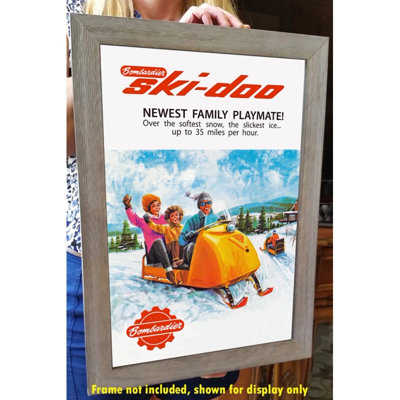 Ski-Doo Snowmobile – Vintage-Style 1965 Advertising Poster - 24"x36"