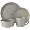 DINNERSET 16PCS GREY STONEWARE RIDGE