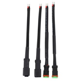 Szdystar 2 Set DT 2 Pin Male Female Wiring Harness for Car Fog Lights Work Driving Light