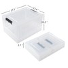 Sandmovie 32 Quart Clear Plastic Folding Storage Bin, Clear Latch
