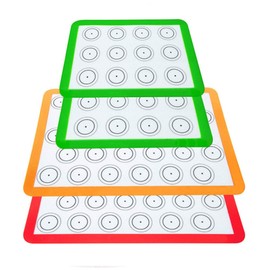 4 PCS Baking Mat Macaron Cookie Baking Kitchen Mat Heat Resistant Non-Stick Washable Reusable Silicon Fiberglass Pad